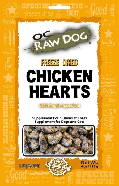 4 oz. OC Raw Freeze Dried Chicken Hearts - Health/First Aid